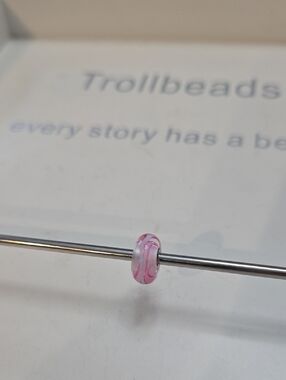 Trollbeads Pink Swirl Glass Charm